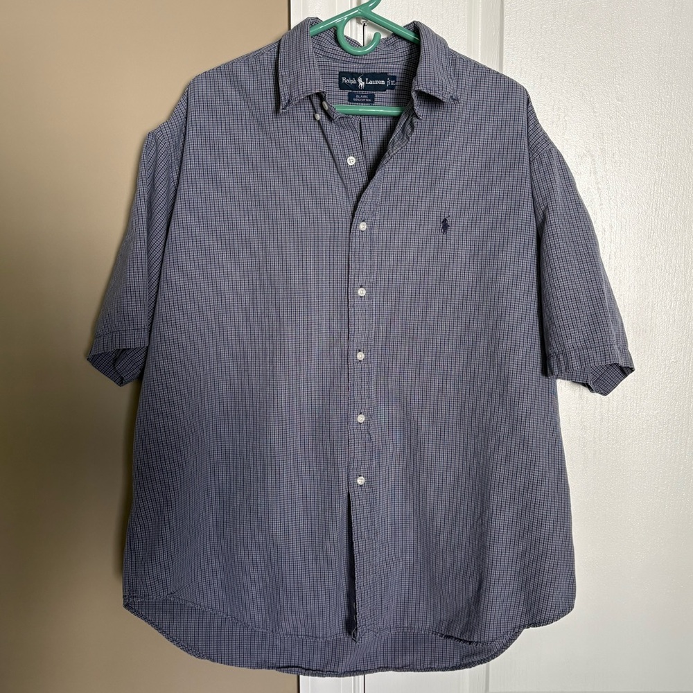 Ralph Lauren Polo Men’s 100% Cotton Blaire Plaid Short Sleeve Button Down.